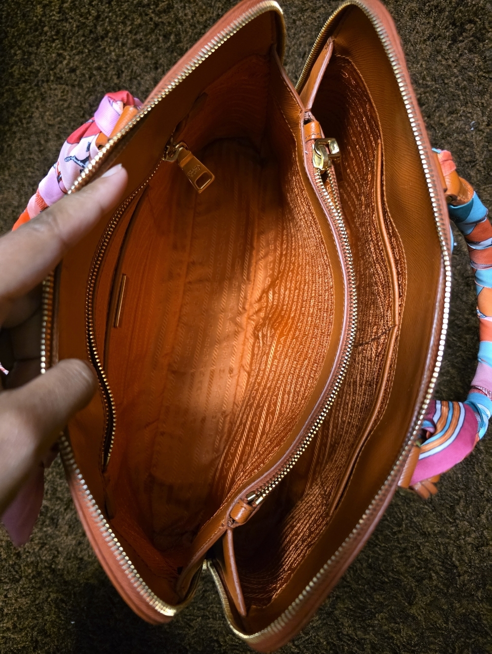Prada Orange Leather Women's Hand Bag - Picture 16 of 16